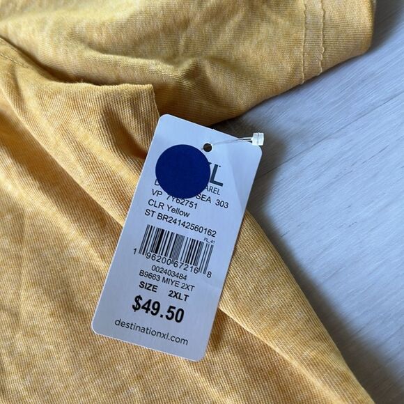 Lucky brand, Venice burnout Button Notch Neck T-Shirt gold 2xl t nwt‎ - Picture 5 of 6